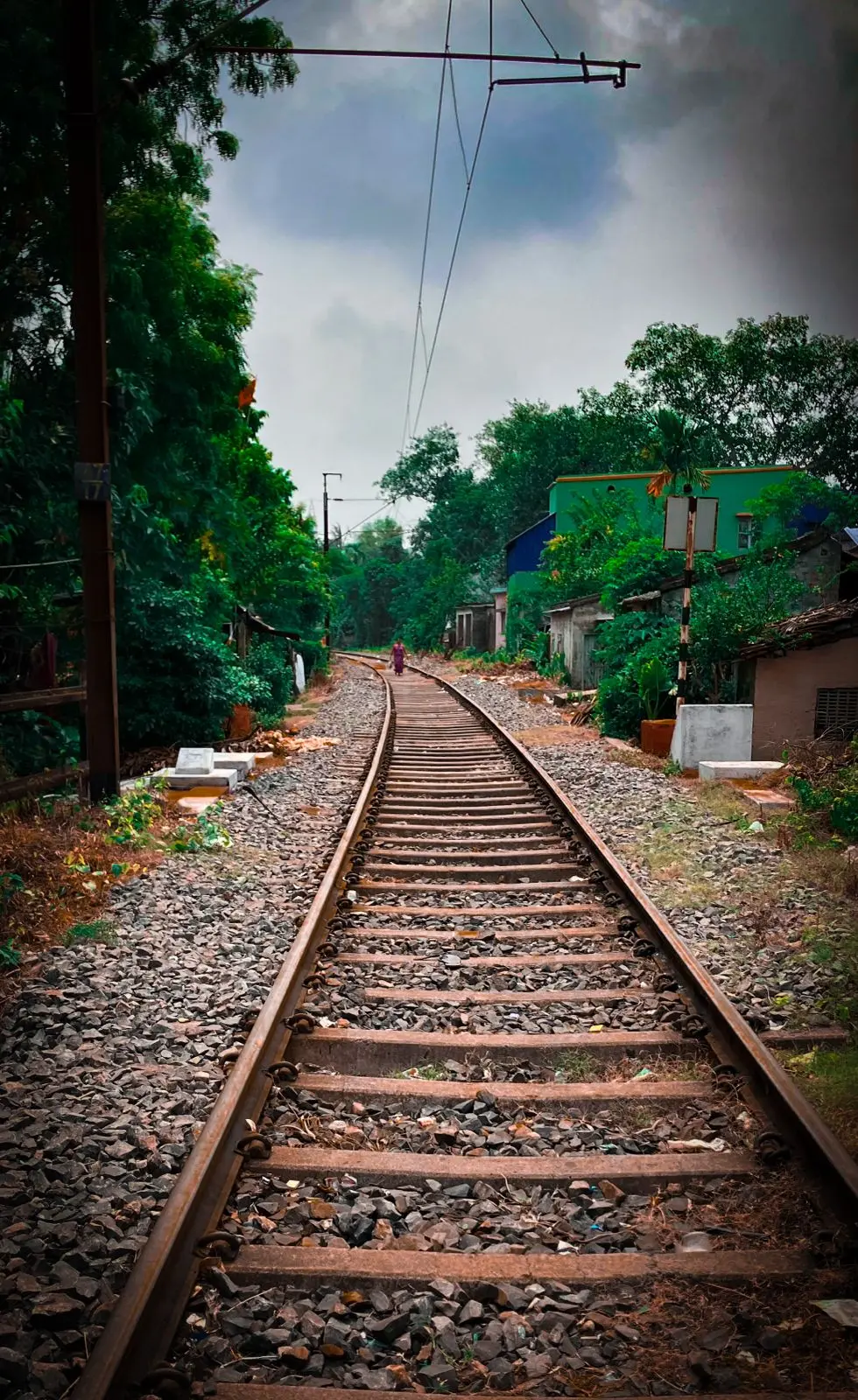 Rail line view at morning